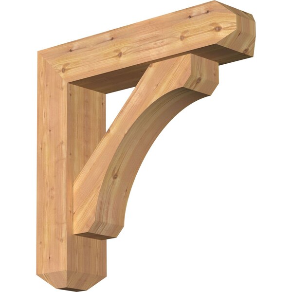 Ekena Millwork Legacy Craftsman Smooth Bracket w/ Offset Brace, Western Red Cedar, 7 1/2"W x 32"D x 32"H BKT0806X32X32LEC04SWR - main